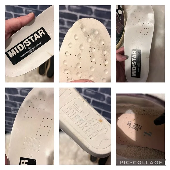 Auth. EUC Golden Goose, super rare, Mid/Star Bordeau trainers in Ametista Lame’